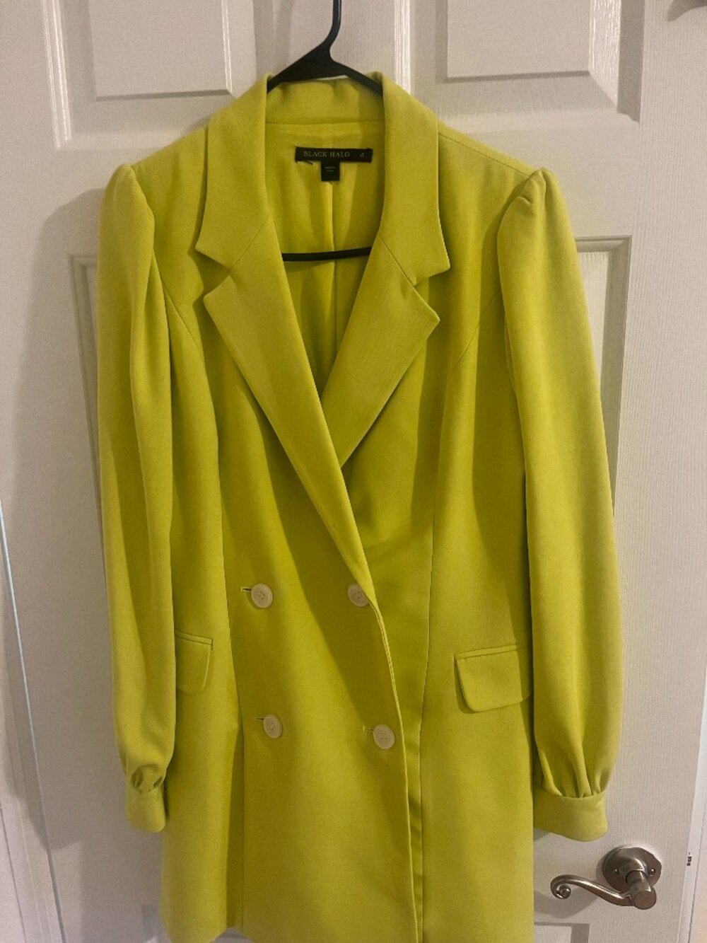 Neon green jacket mini dress - size 4